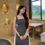 Premium Soft Cotton Bandhani Print Kurti for Women, Straight A-Line Party Wear, Festive, Office & Daily Wear, 1 Pc ( black, L )