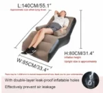 Inflatable Sofa Chair with Footstool & Electric Air Pump – Foldable Air Couch for Indoor & Outdoor Use ( brown, OS )