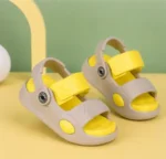 Kids Sandals Yellow Strap Slip-Resistant Comfortable Daily Wear Footwear Unisex ( yellow, 2.5-3 Years )